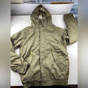 Quicksilver Men’s L Winter Jacket Olive Green Vents Layered Plenty Of Pockets